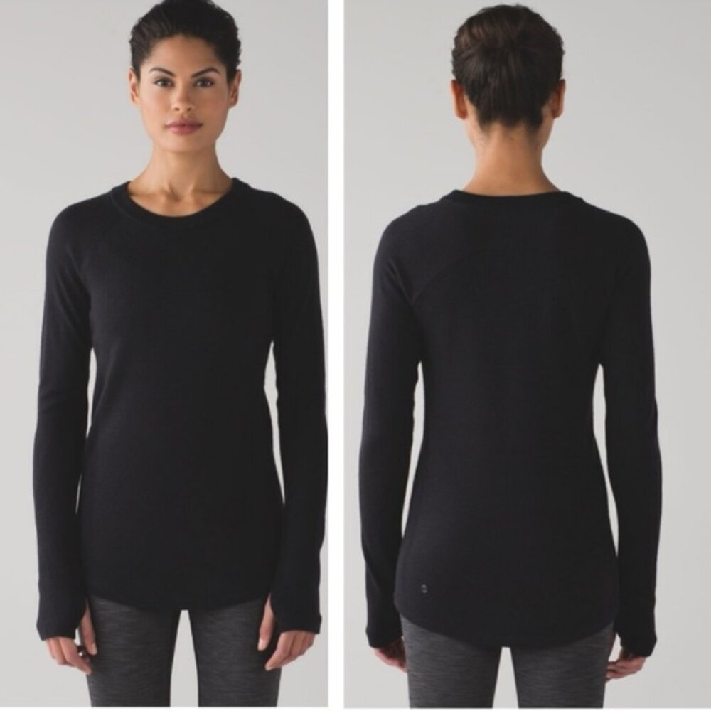 Lululemon Sit In Lotus Merino Wool Sweater Lightweight Knit Crew Top Minimal S